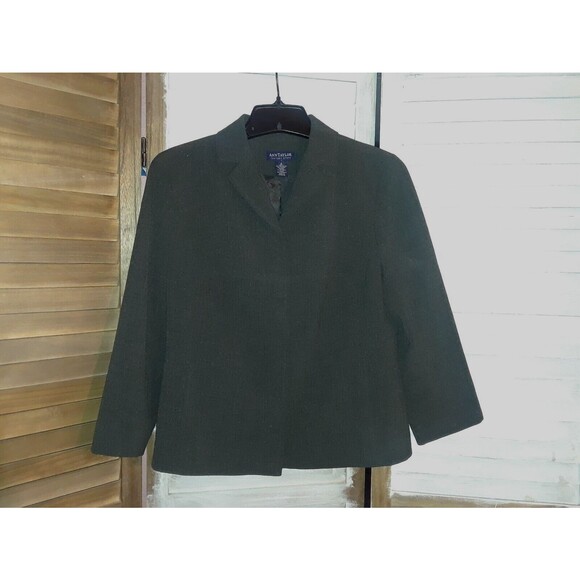 Ann Taylor Blazer Size 6 Gray Suit Jacket Snap Closure Career - Picture 1 of 8